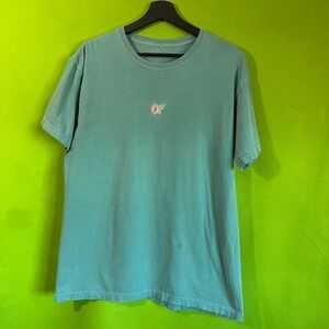 Odd Future OF Donut Logo Embroidered Teal T-Shirt Mens Medium Streetwear